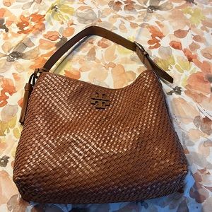 Tory Burch excellent condition basket weave leather bag